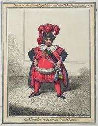 Maniac Ravings, or Little Boney in a strong Fit, 1805 (handkolorerad etsning)